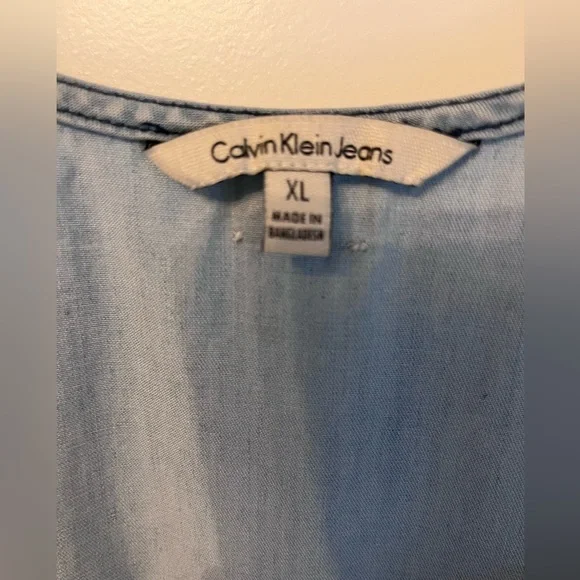 Calvin Klein Denim Sleeveless Tank Dress in Light Denim Wash size XL - Picture 2 of 2